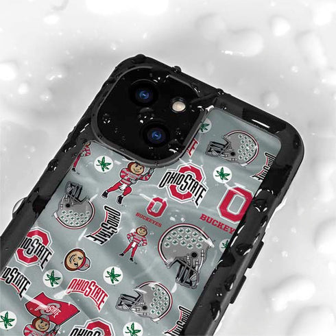 Ohio State University Pattern iPhone 15 Waterproof Case